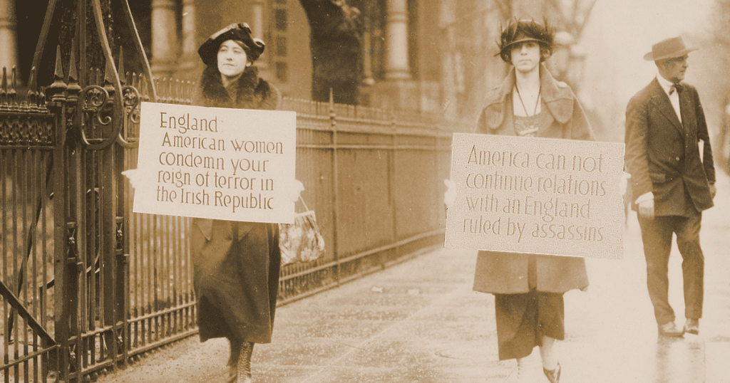 American women protest England's reign of terror in Ireland