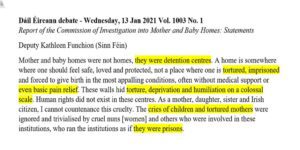 Kathleen Function utters a tirade of lies on the floor of Dáil Éireann, Irish Parliament