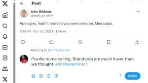 John Gibbons, an environmental journalist and commentator childiish name calling