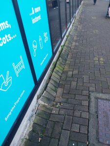 footpath subsidence at Galway Retail Park