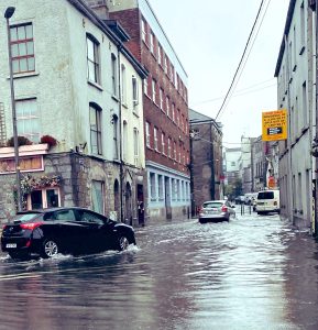 Flood Street, Galway. Flooded, as usual.